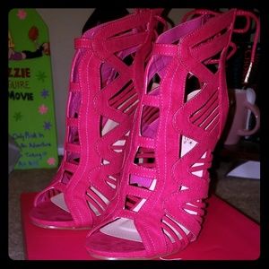 Just Fab Hot Pink Heeled Sandals
